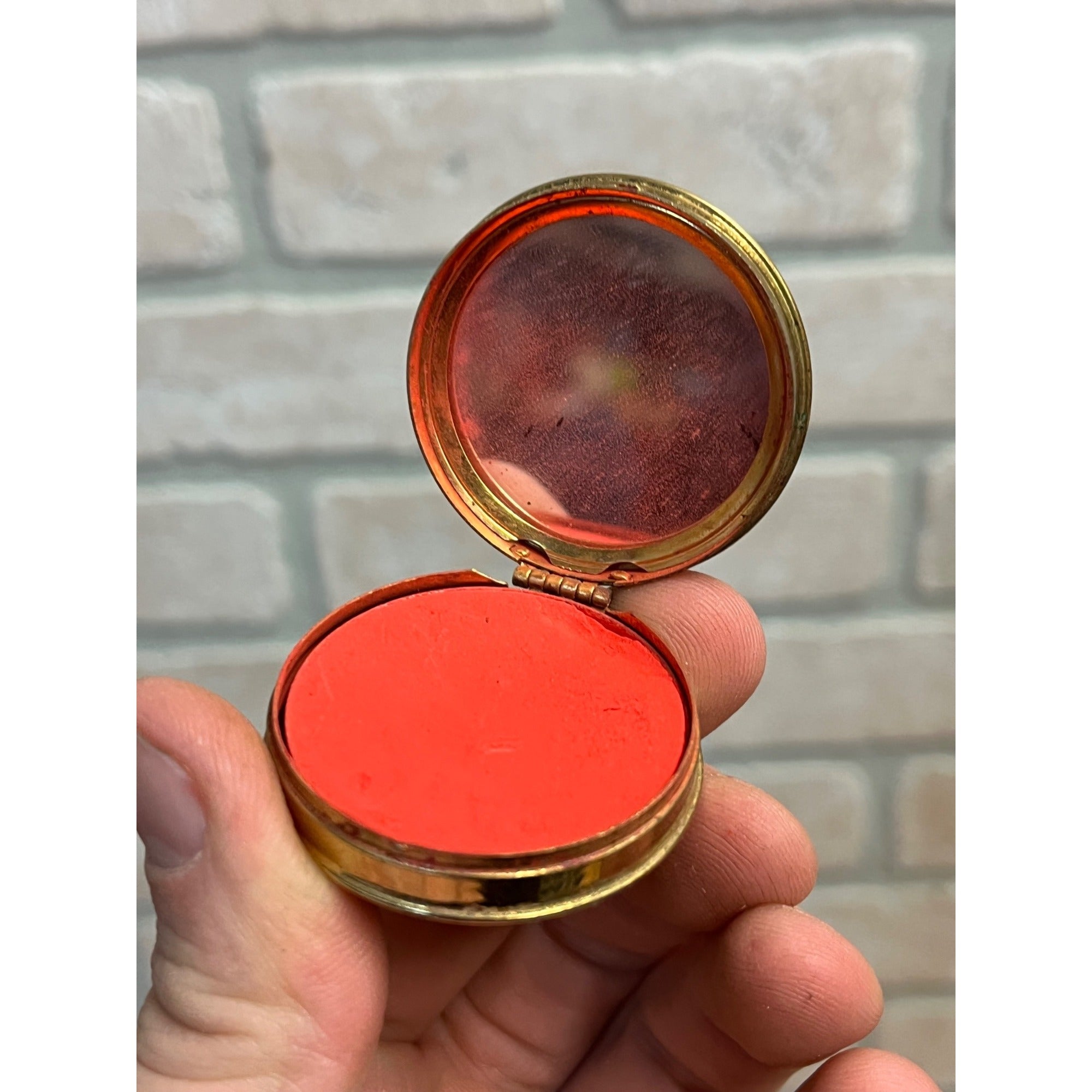 Vintage Avon Color Harmony Rouge Shade No. 5 Brass Mirror Compact Makeup