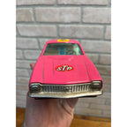 Vintage Bandai Hot Pink Ford Maverick Coupe Battery Operated Tin Toy Car