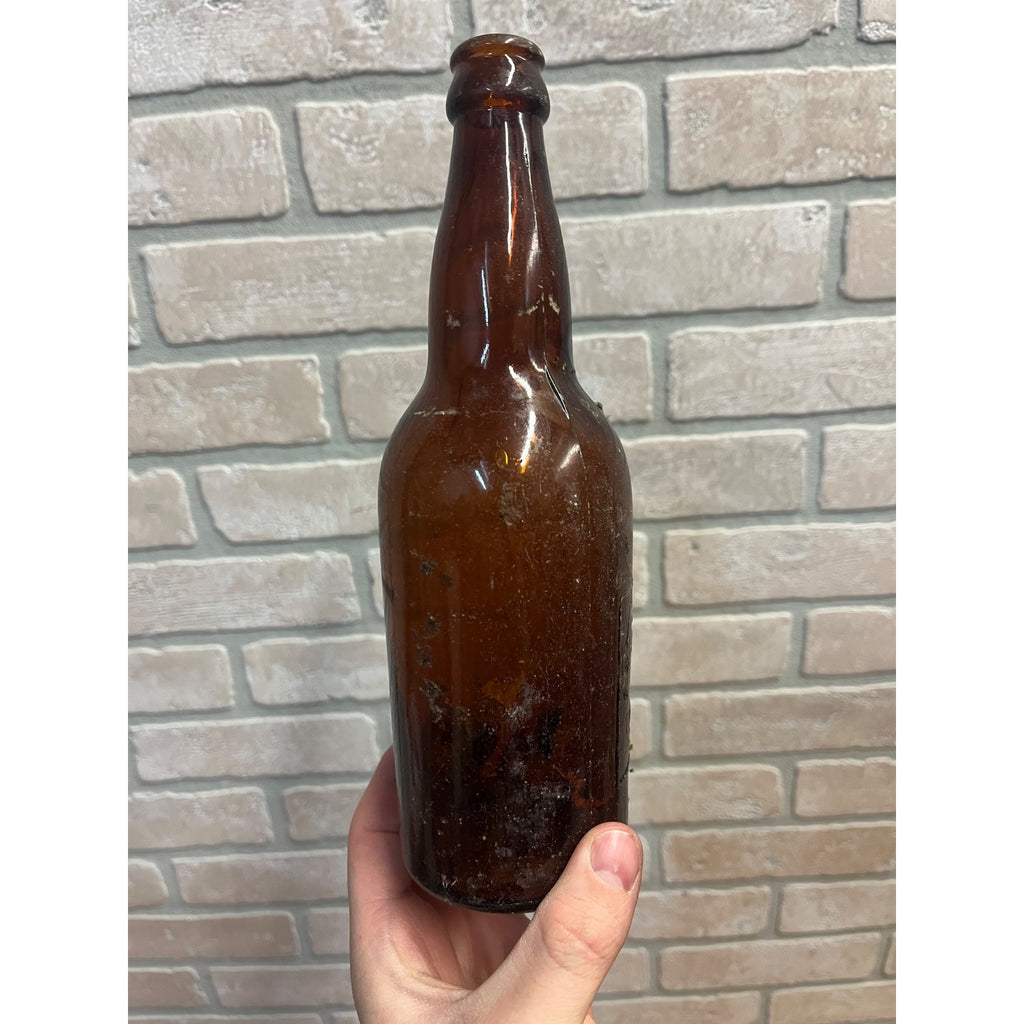 Vintage Pre-Prohibition Schlitz Milwaukee Beer Amber Bottle Embossed Globe Logo