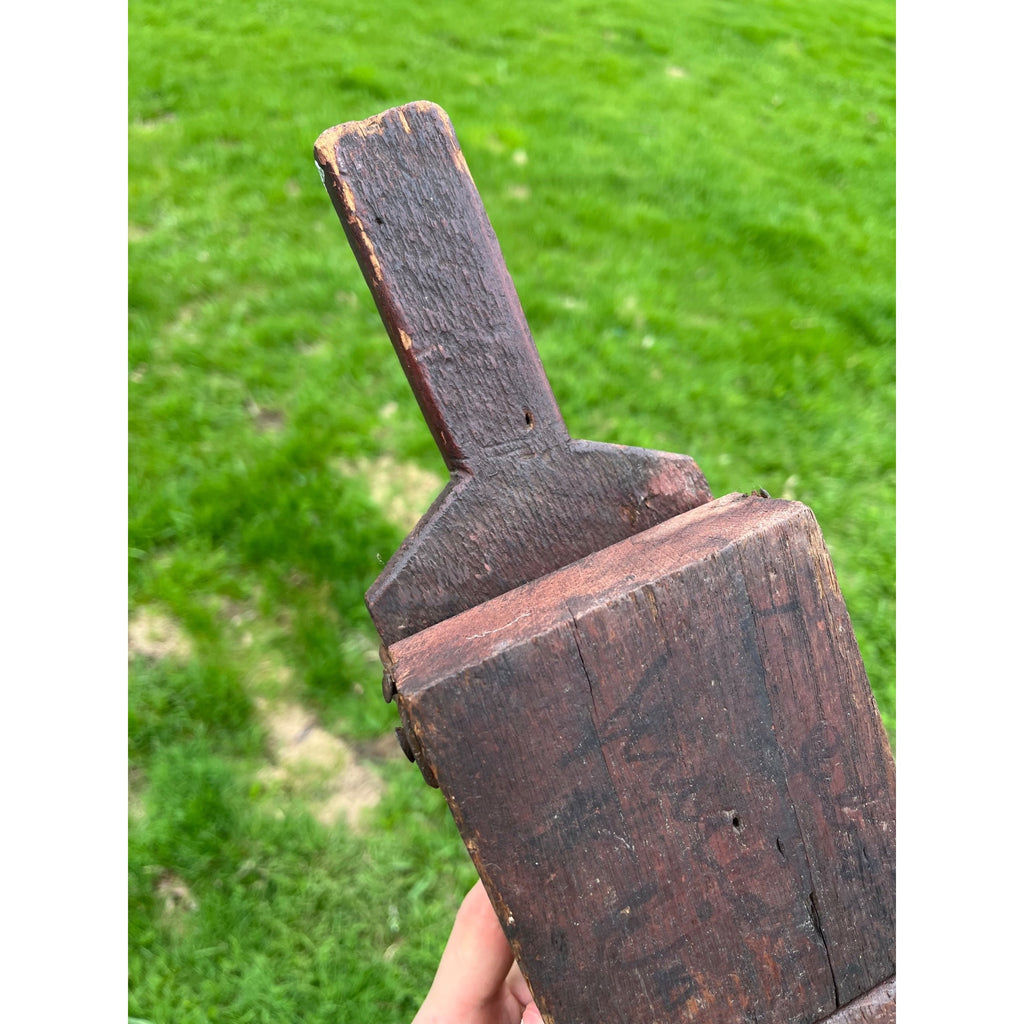 Antique Civil War Battle Rattle Folk Art Wooden Hinged Clapper Noisemaker AAFA