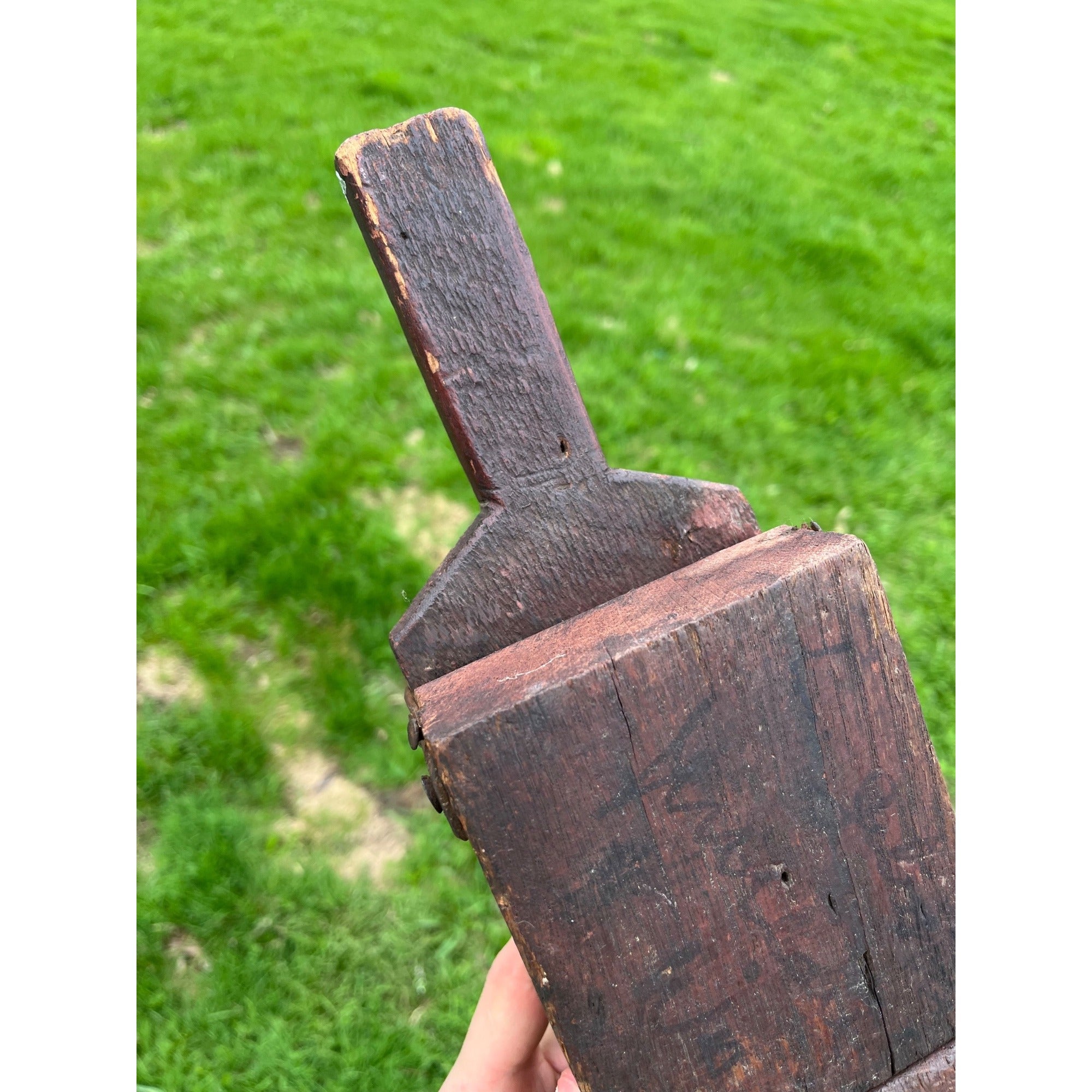 Antique Civil War Battle Rattle Folk Art Wooden Hinged Clapper Noisemaker AAFA