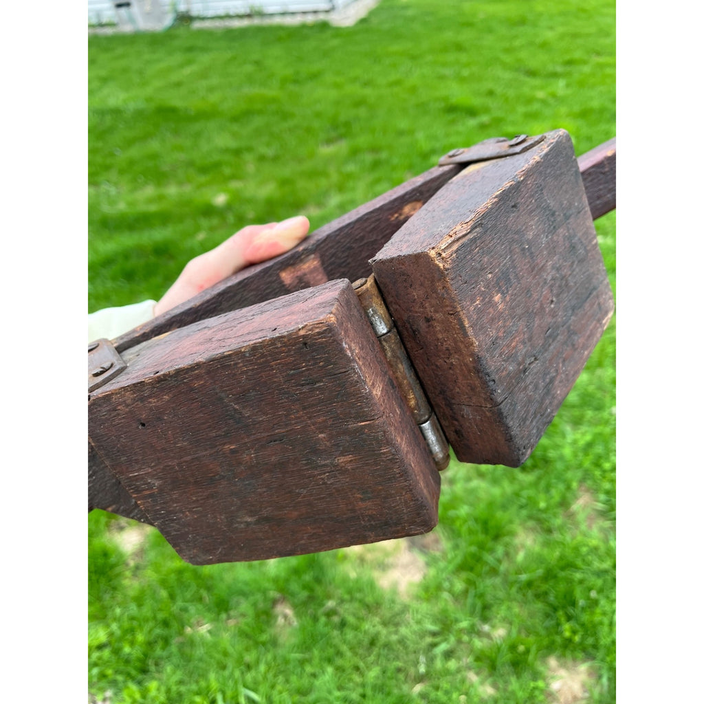 Antique Civil War Battle Rattle Folk Art Wooden Hinged Clapper Noisemaker AAFA