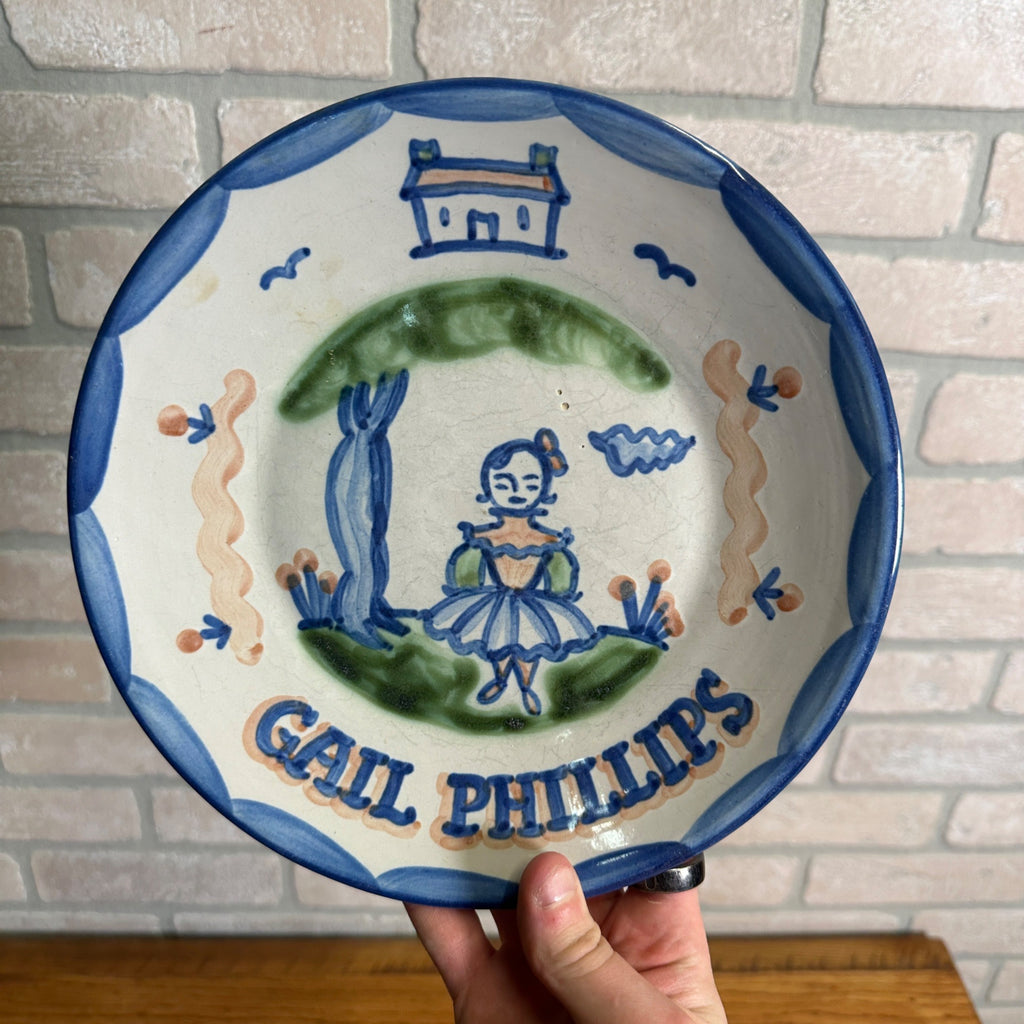 MA Hadley 9" Plate Farmers Daughter Gail Phillips Pottery