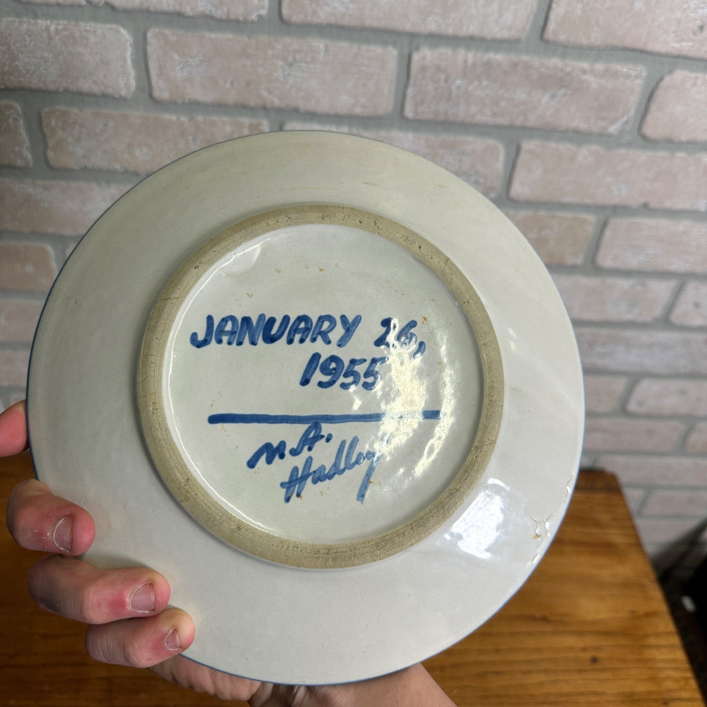 MA Hadley 9" Plate Farmers Daughter Gail Phillips Pottery