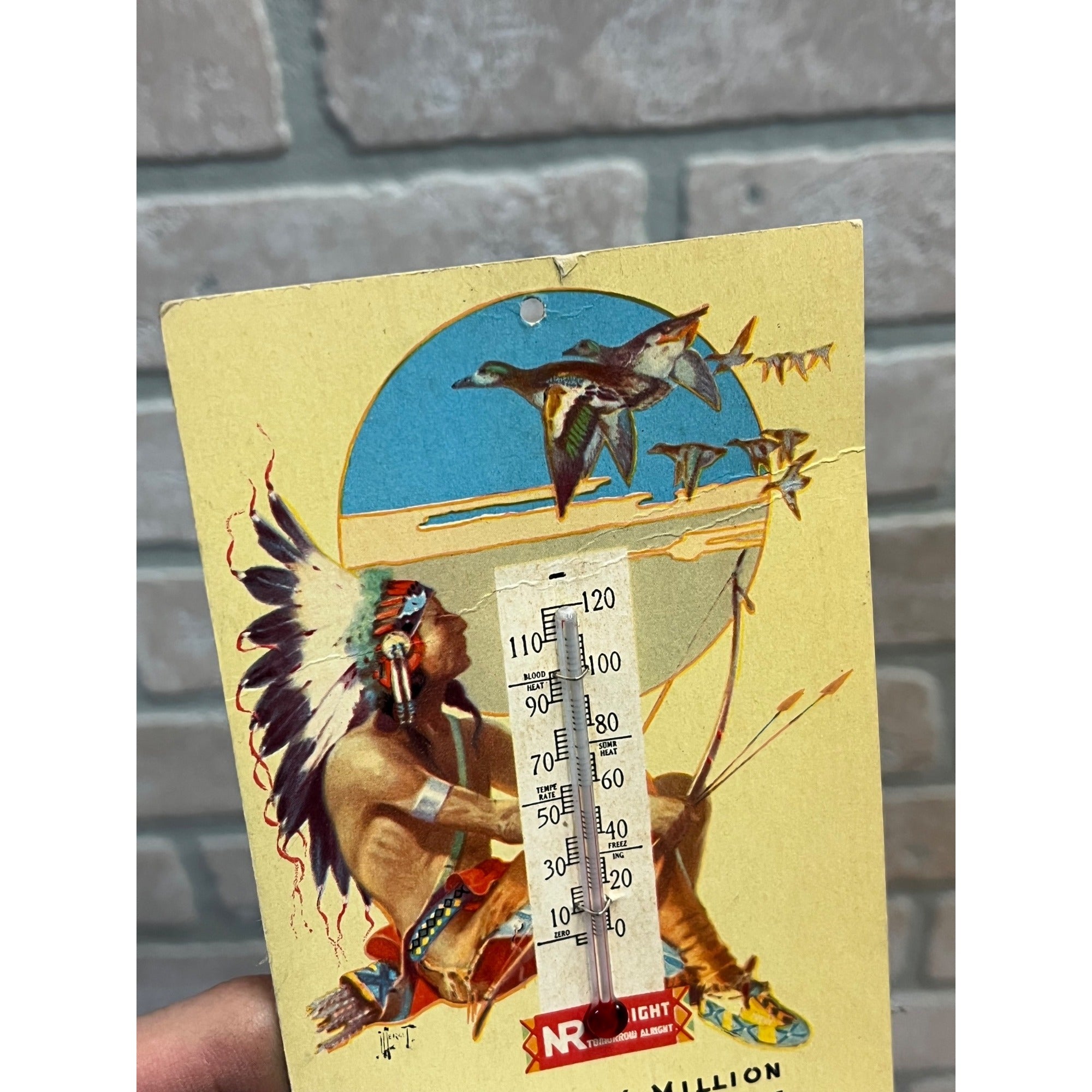 1939 Tums Natures Remedy Thermometer Drug Advertising Calendar Keokuk Iowa Sign