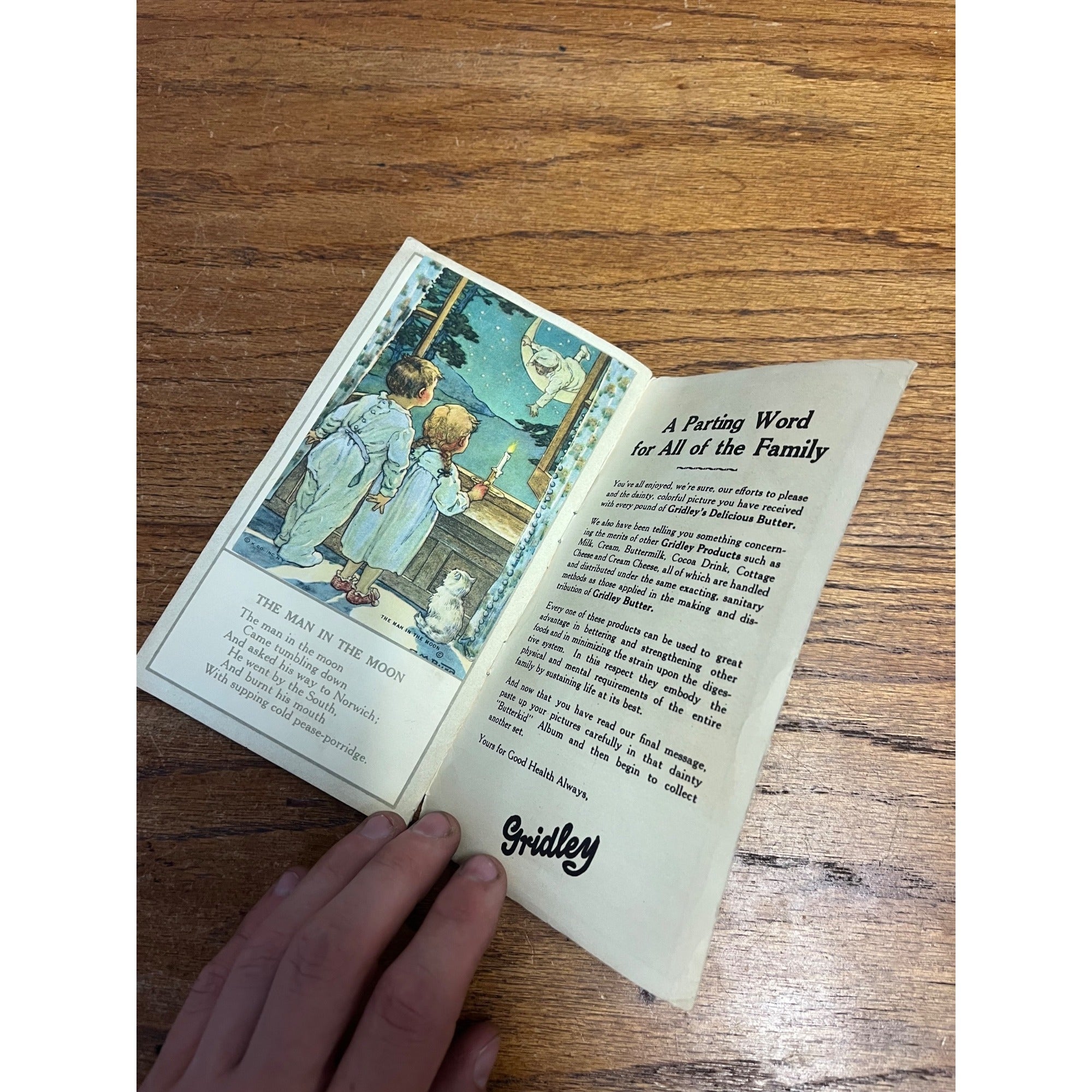RARE Vintage 1920s Gridley Butter Butterkid Album Advertising Card Milwaukee WI