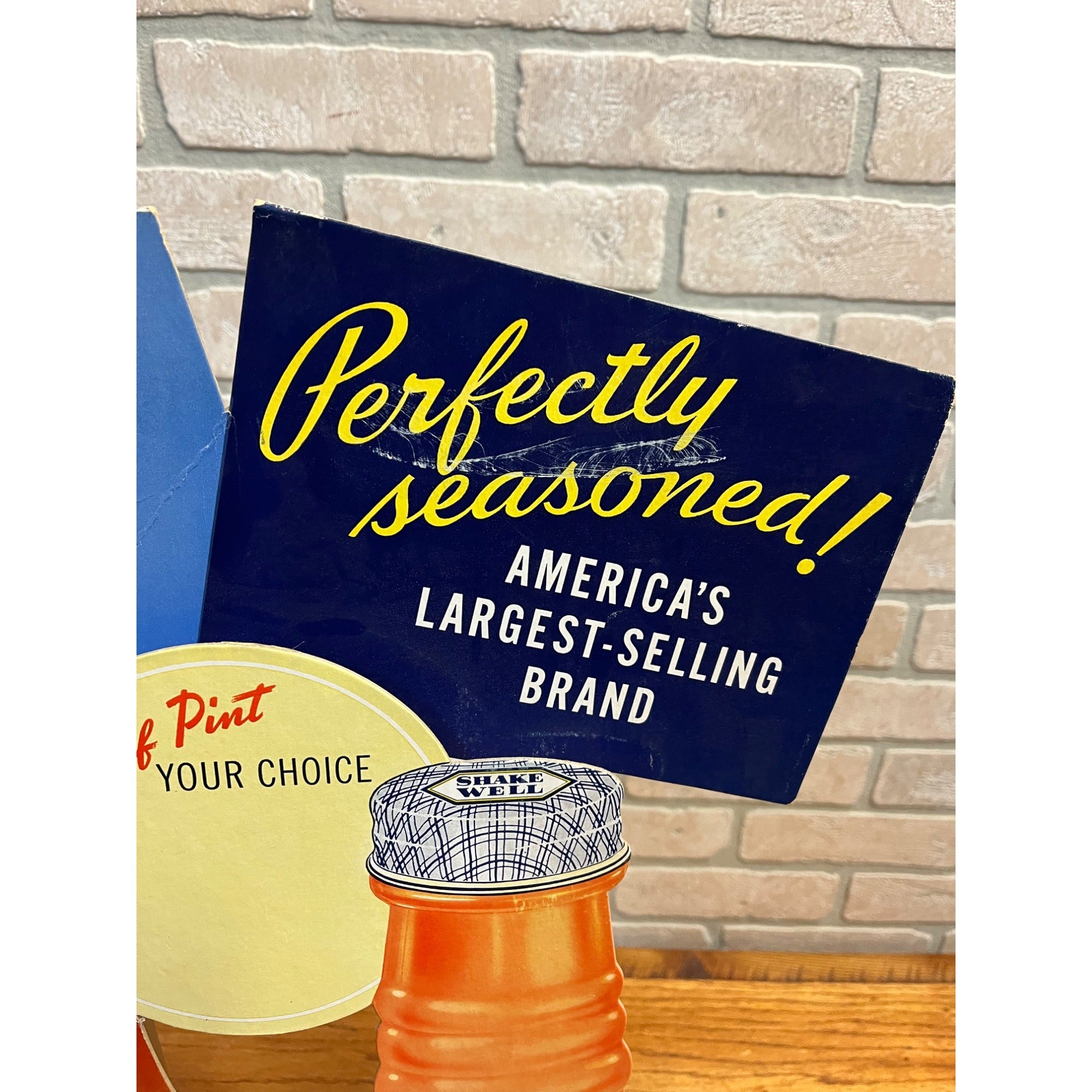 Vintage Kraft Foods French Dressing Advertising Store Display Sign Easelback