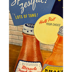 Vintage Kraft Foods French Dressing Advertising Store Display Sign Easelback