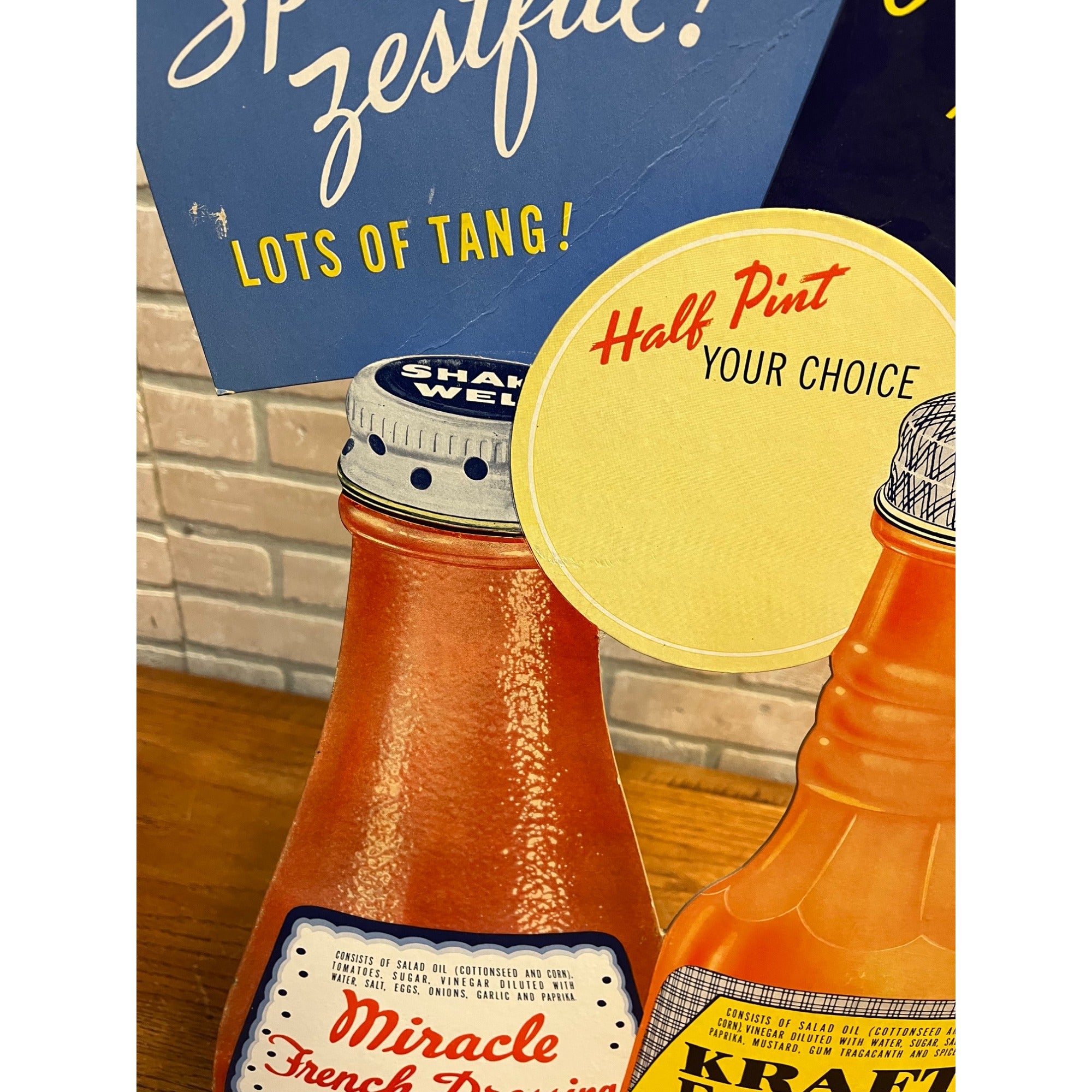 Vintage Kraft Foods French Dressing Advertising Store Display Sign Easelback