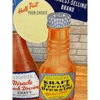 Vintage Kraft Foods French Dressing Advertising Store Display Sign Easelback