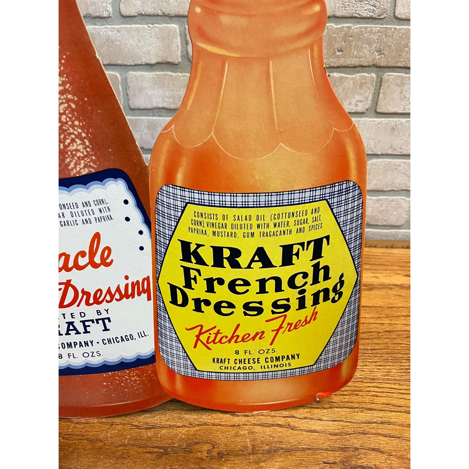Vintage Kraft Foods French Dressing Advertising Store Display Sign Easelback