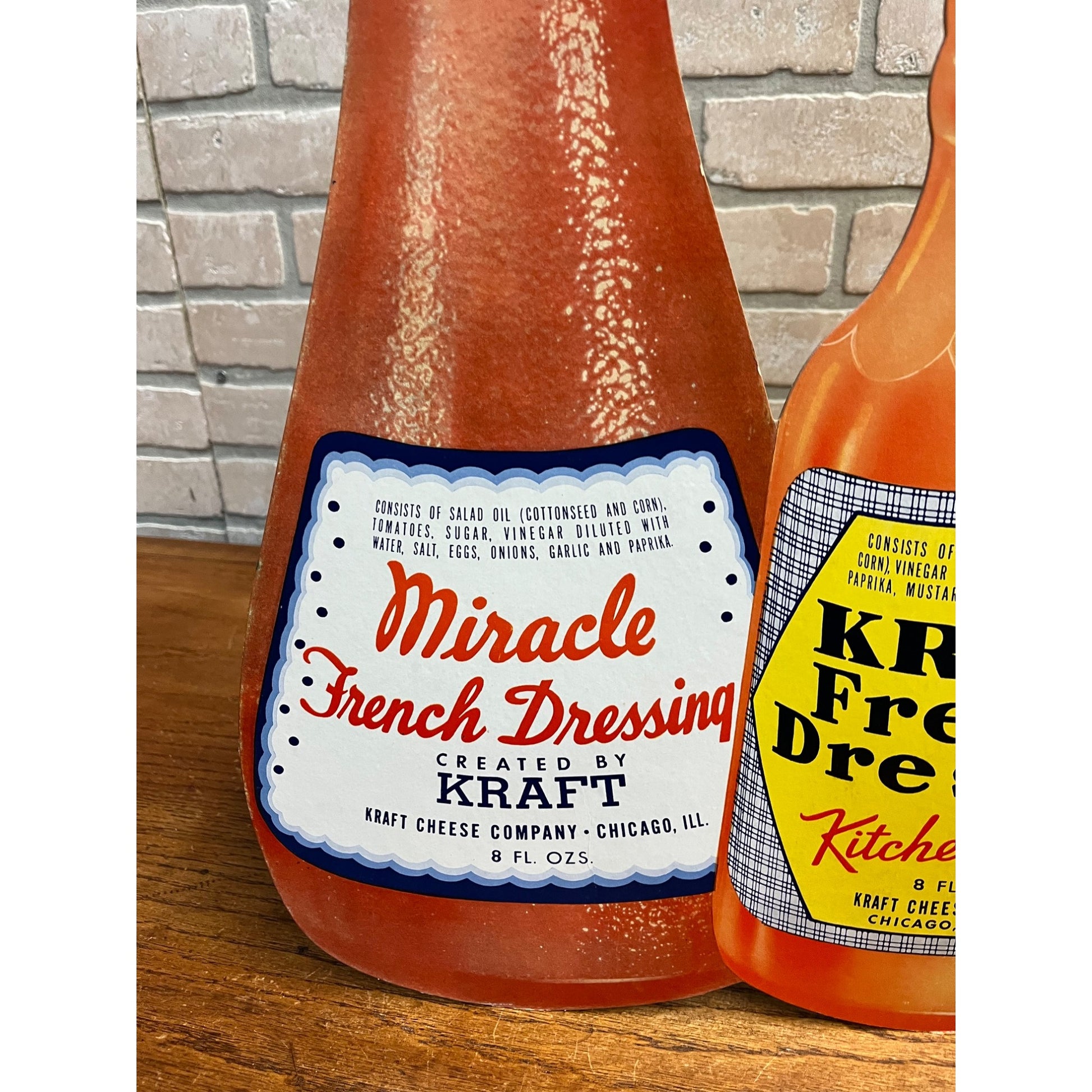 Vintage Kraft Foods French Dressing Advertising Store Display Sign Easelback