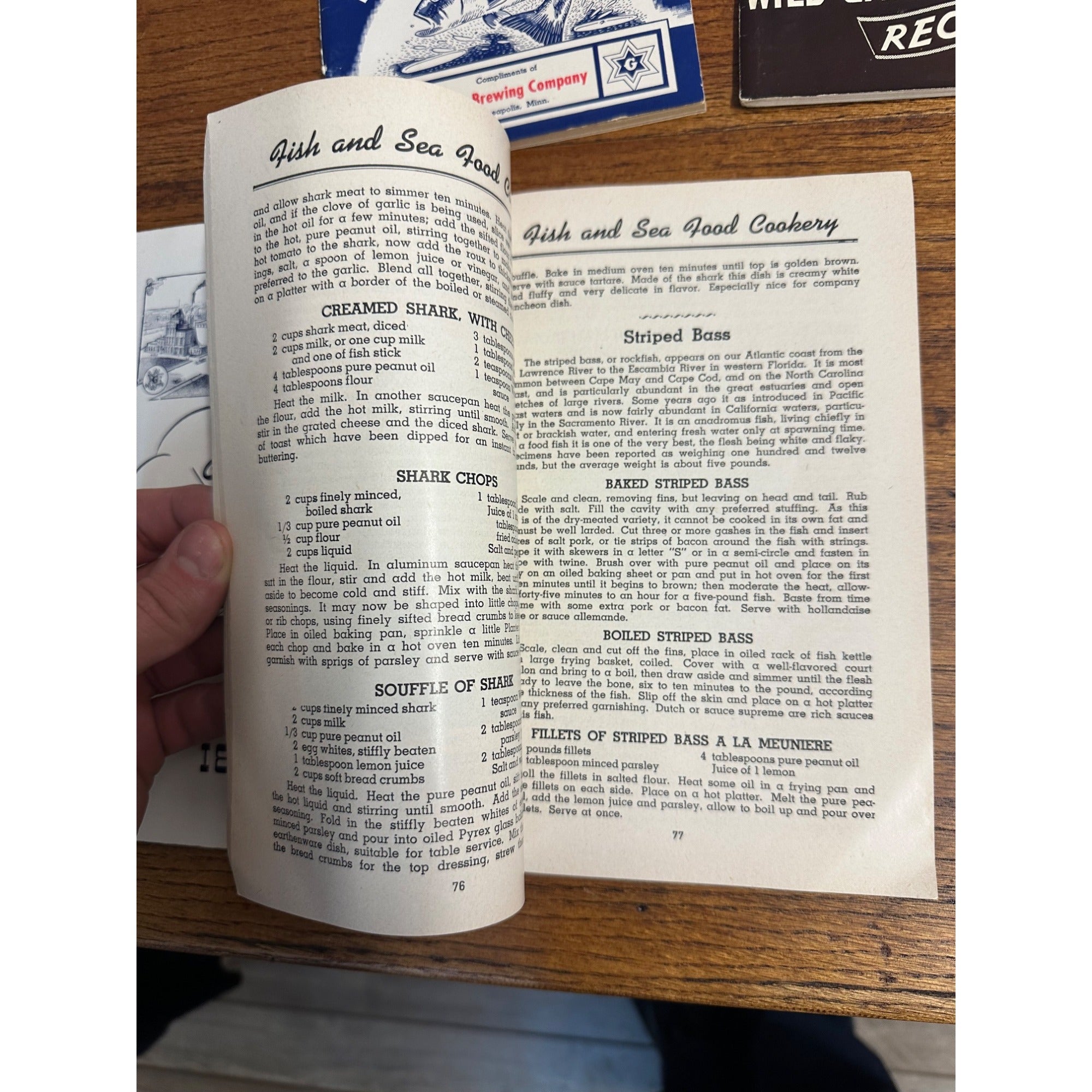 Vintage 1940s Gluek Beer Advertising Recipe Booklets Wild Game + Seafood Lot
