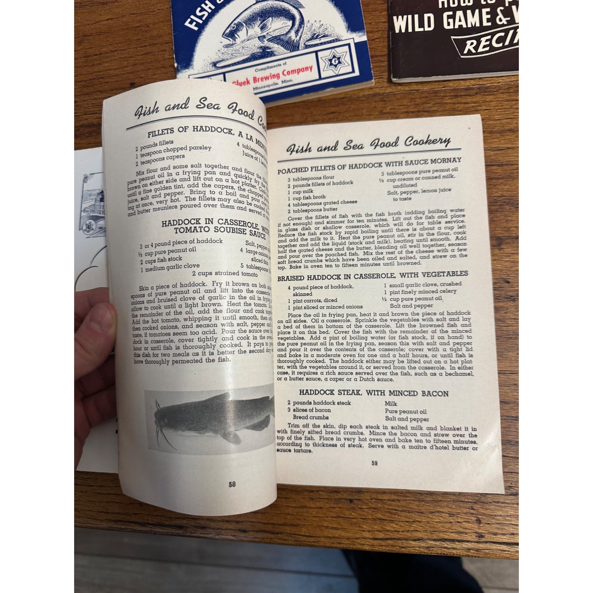 Vintage 1940s Gluek Beer Advertising Recipe Booklets Wild Game + Seafood Lot