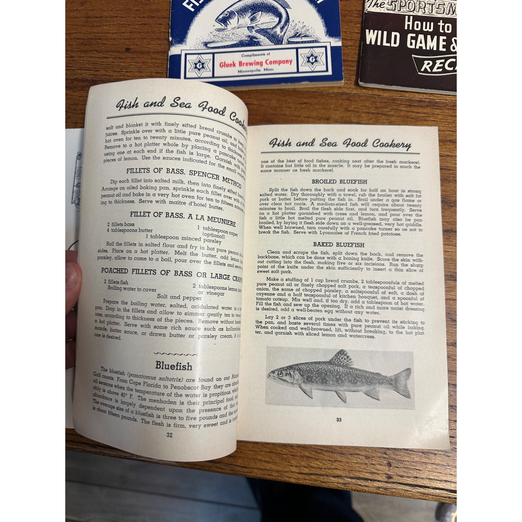 Vintage 1940s Gluek Beer Advertising Recipe Booklets Wild Game + Seafood Lot