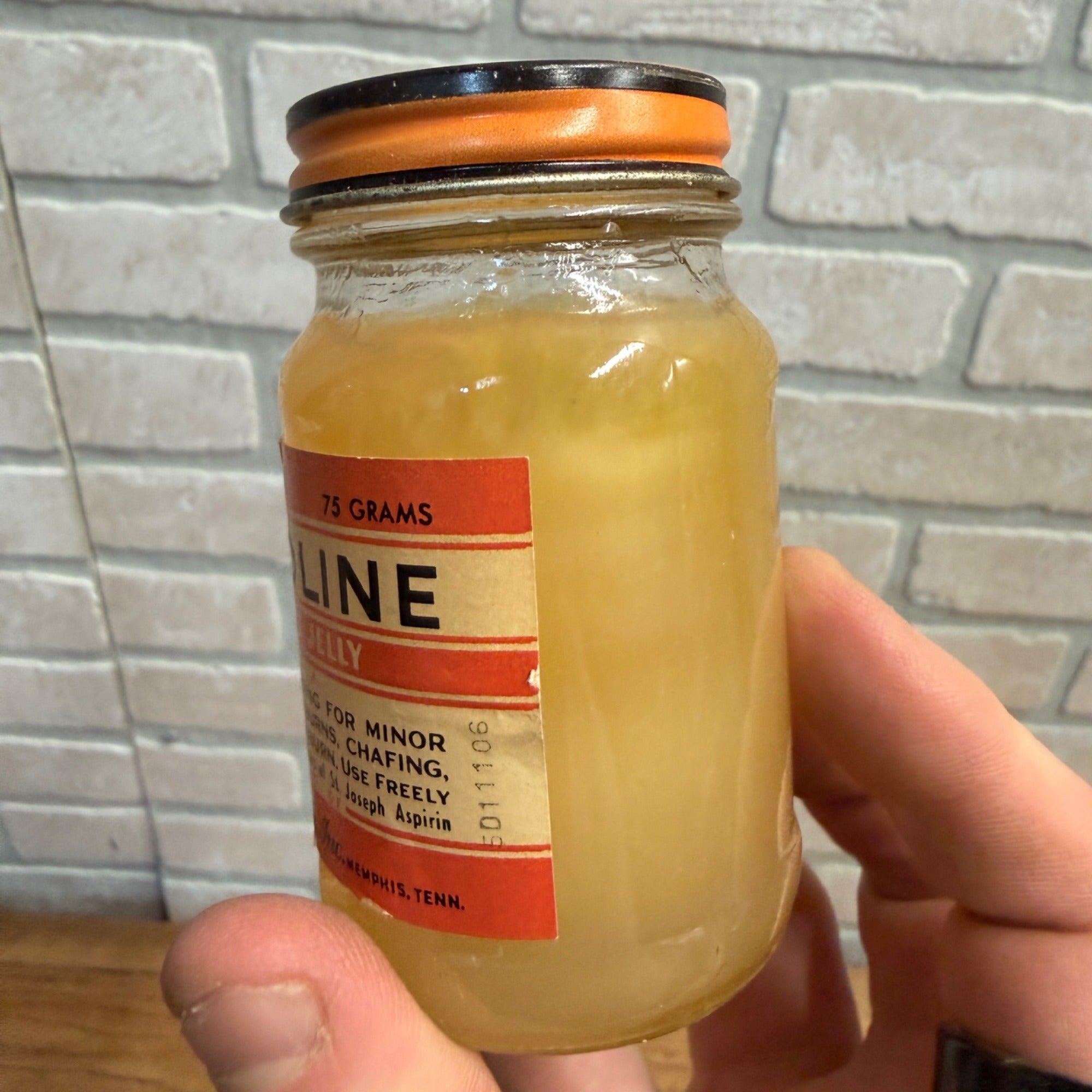 Vintage Pharmacy Drug Store Moroline Petroleum Jelly Jar No 6 Size