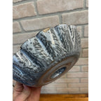 Antique Primitive Grey and White Spatter/Swirl Graniteware Fluted Bundt Cake Pan/Farmhouse Decor, Gray