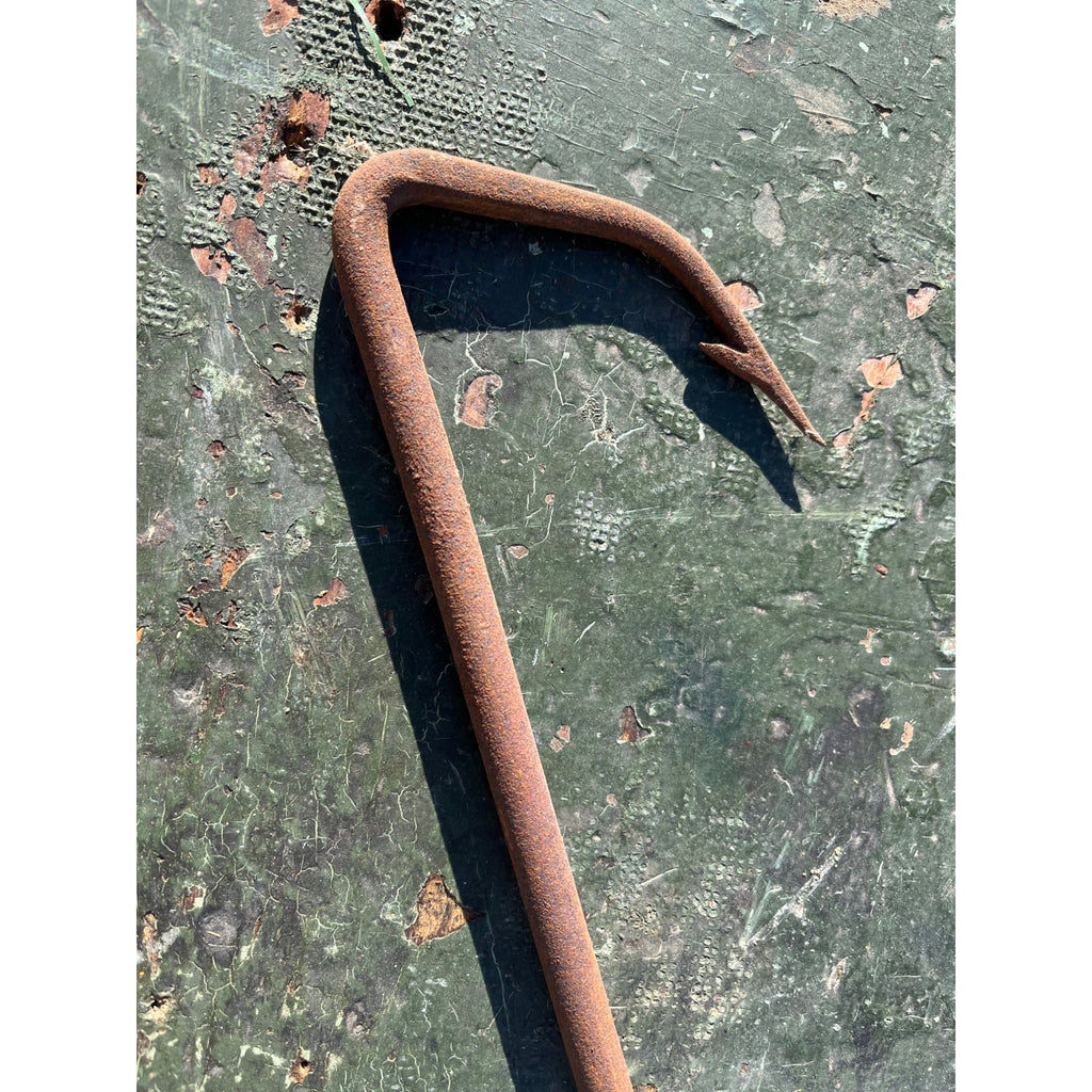 Antique Wrought Iron Fishing Gaff Hook Harpoon Spear Tool Butcher's Meat Hook