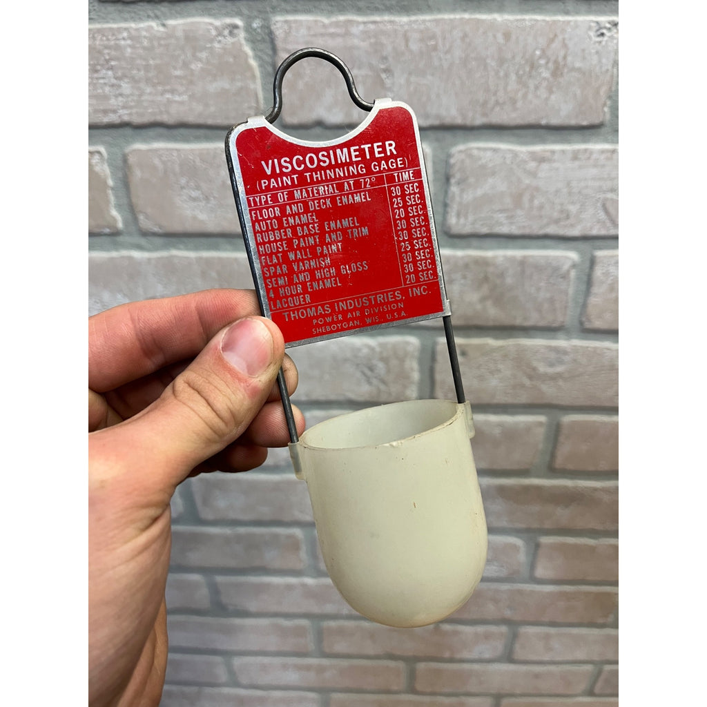 Vintage Viscosimeter Paint Thinning Gage with Chart  Thomas Industries Sheboygan