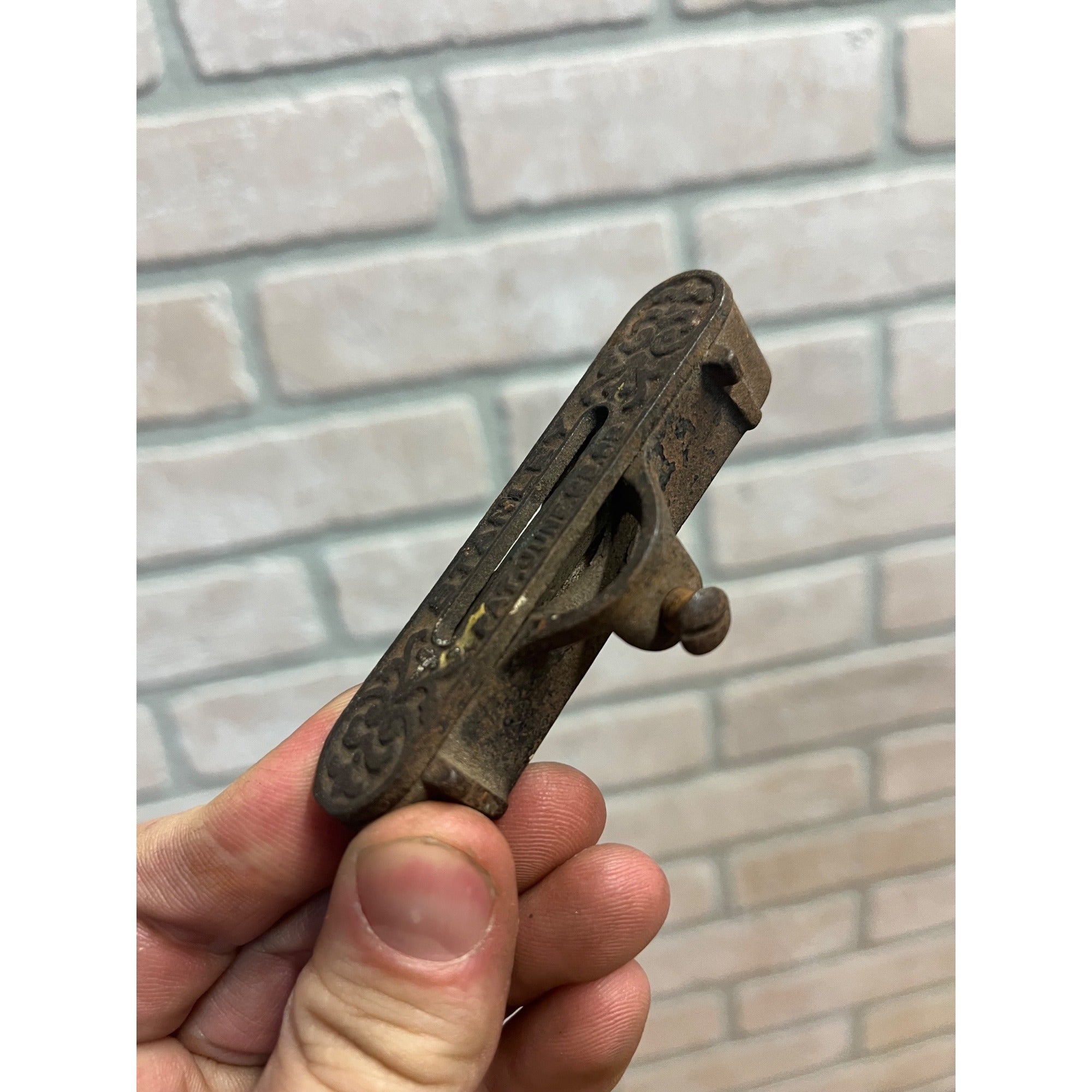 Antique Stanley Patent 1896 Ornate Cast Iron Pocket Level Tool