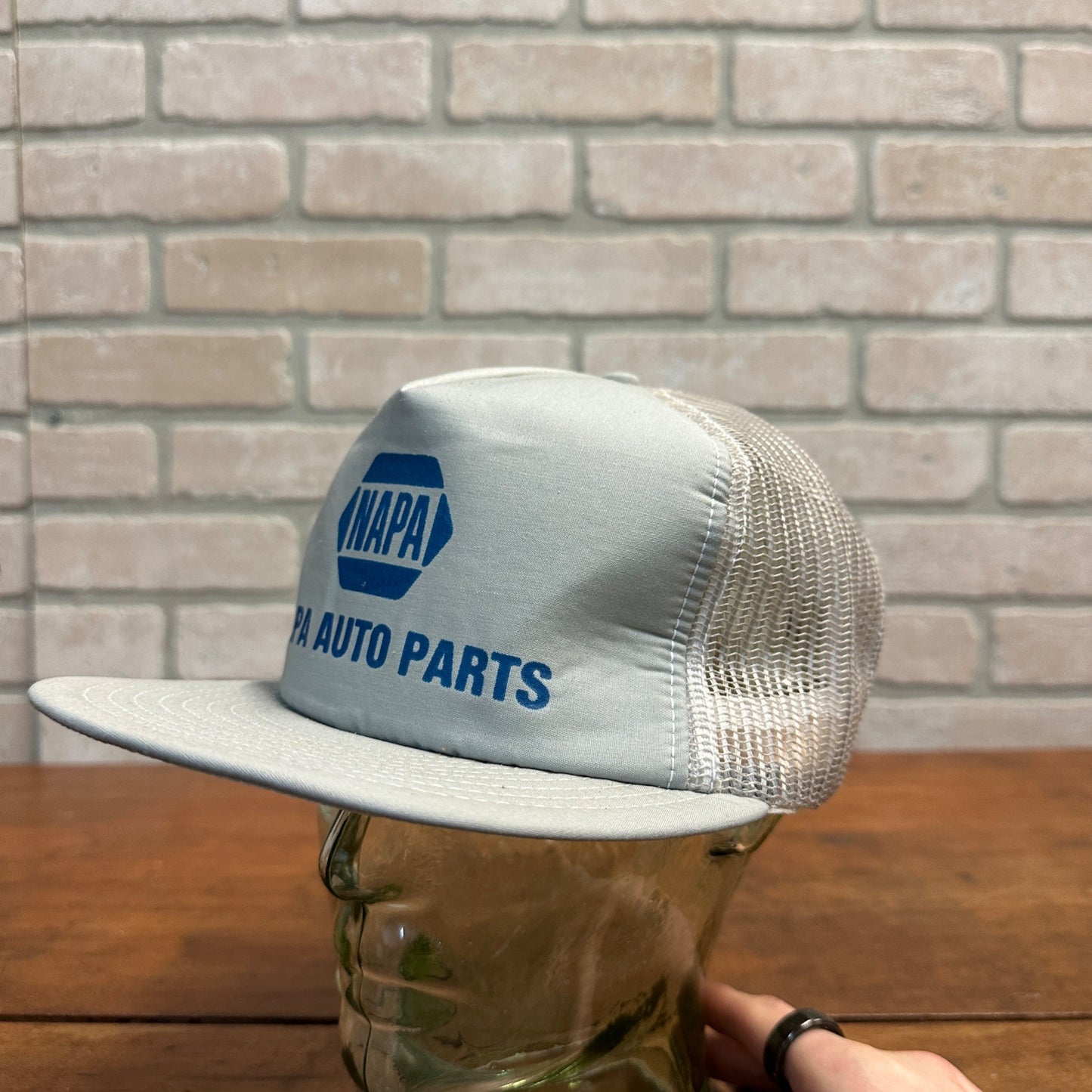 VINTAGE GRAY NAPA AUTO PARTS RETRO SNAPBACK HAT MESH