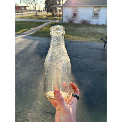 SCARCE EMBOSSED V J SMITH DAIRY QUART BOTTLE DU BOIS PA MILK