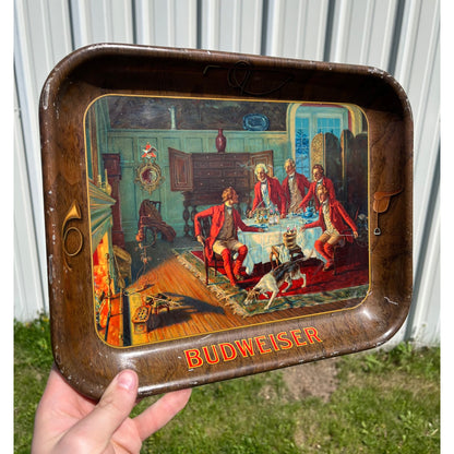Vintage c1938 Budweiser Beer Fox Hunt Advertising Serving Tray - CLEAN