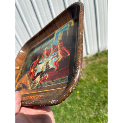 Vintage c1938 Budweiser Beer Fox Hunt Advertising Serving Tray - CLEAN