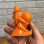 Vintage Halloween Rosbro Plastics Candy Container toys Orange Cat Wheels Witch JOL