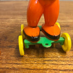 Vintage Halloween Rosbro Plastics Candy Container toys Orange Cat Wheels Witch JOL