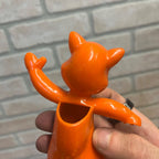 Vintage Halloween Rosbro Plastics Candy Container toys Orange Cat Wheels Witch JOL