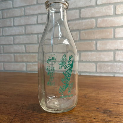 The Oaks Farm Dairy Ripon Wis Milk Bottle Quart Bottle