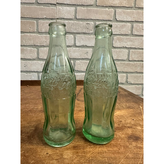 Vintage Coca Cola Embossed Hobble Skirt Bottle Lot (2) Oshkosh Wis