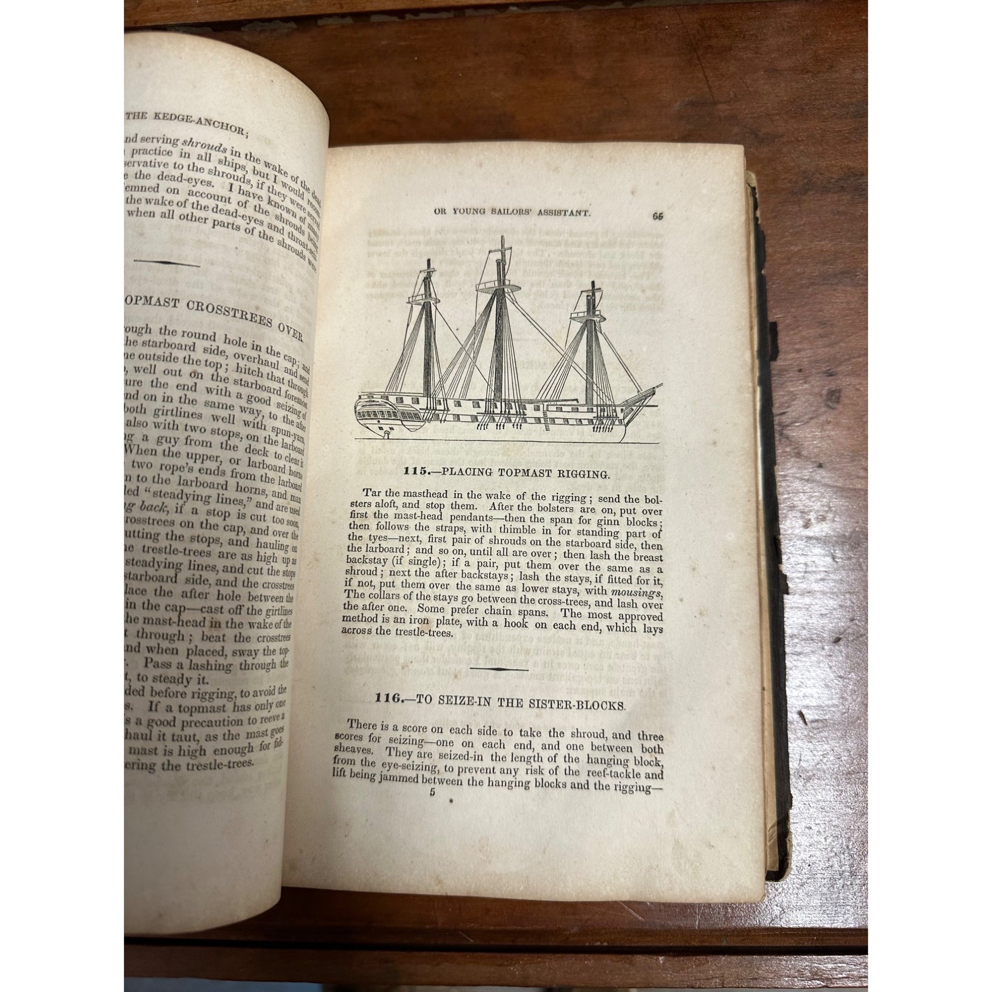 CIVIL WAR US NAVY 1857 THE KEDGE-ANCHOR , YOUNG SAILORS ASSISTANT HARDCOVER BOOK