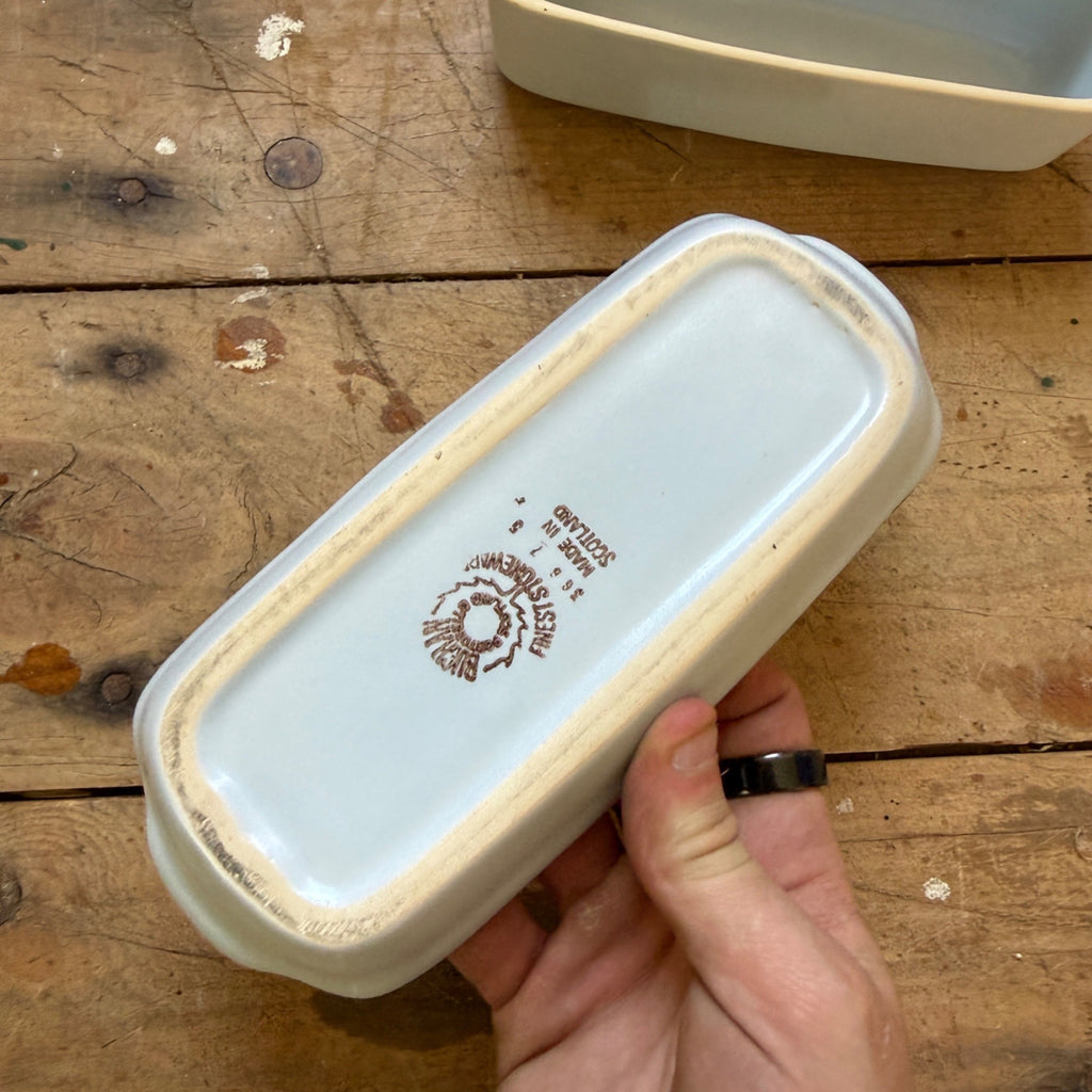 Buchan Thistle Serving  Scotland Stoneware Pottery Covered Butter Dish