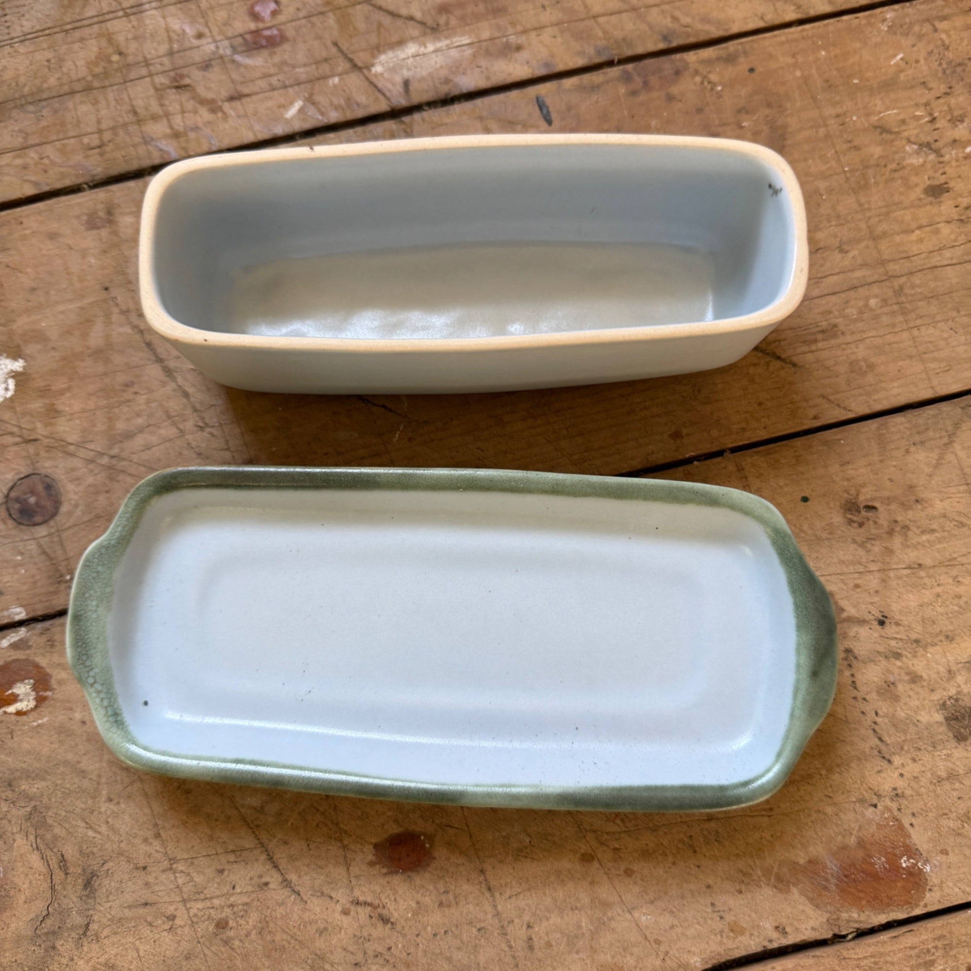 Buchan Thistle Serving  Scotland Stoneware Pottery Covered Butter Dish