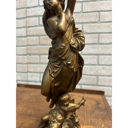 Antique Art Nouveau Woman Goddess Bronze Spelter Statue Sculpture - Moureau?
