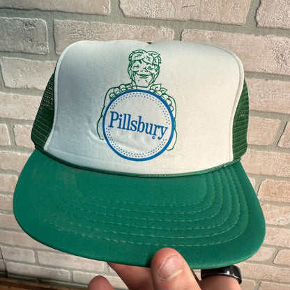 VINTAGE GREEN PILLSBURY GREEN GIANT FOODS MESH RETRO SNAPBACK HAT TRUCKER