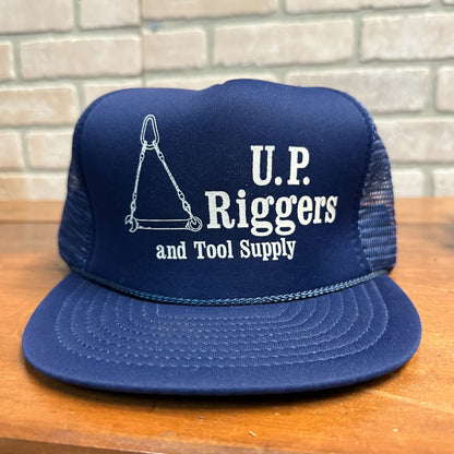 Vintage U.P Riggers Tool Supply Upper Michigan Snapback Trucker Mesh Hat Cap