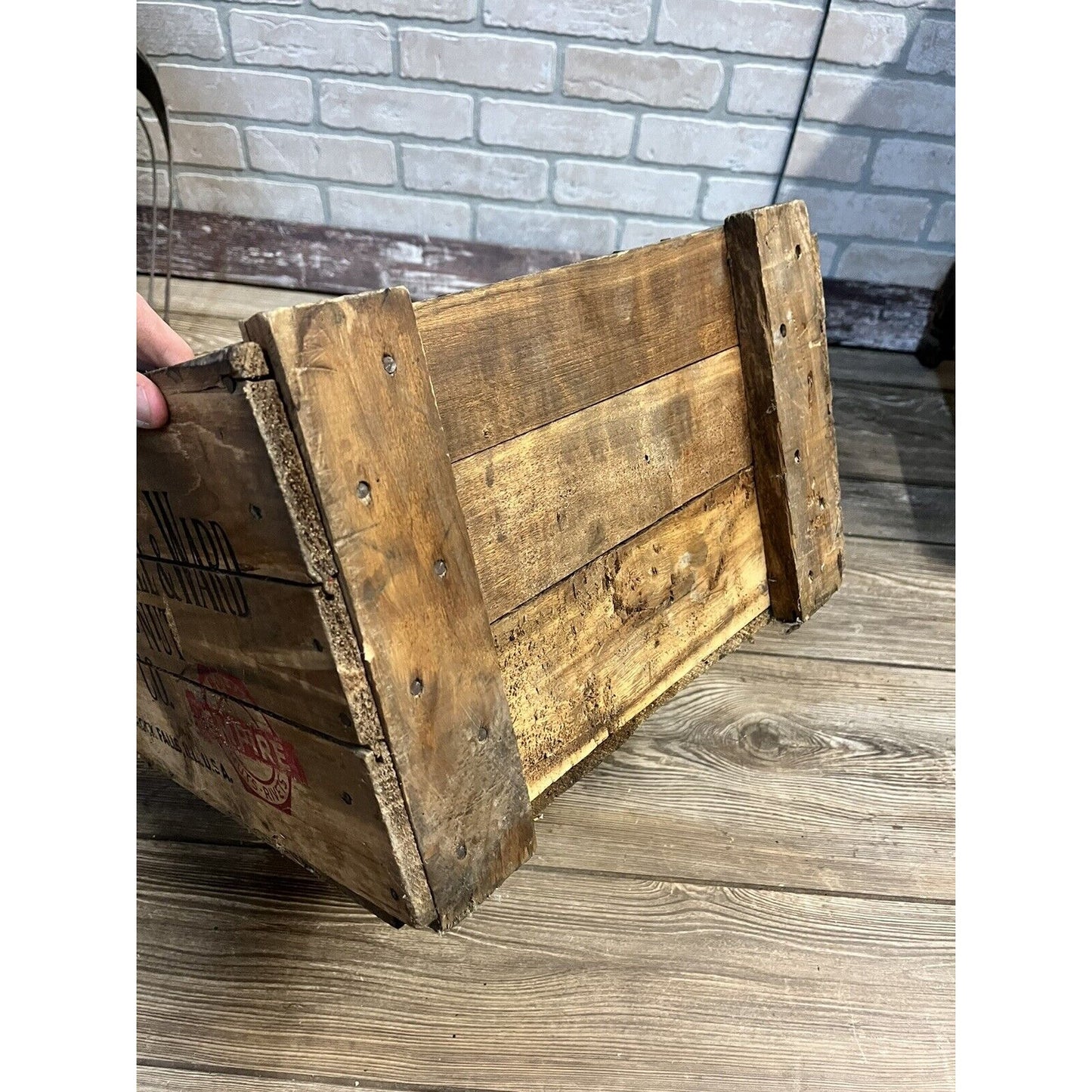 Vintage Russell, Burdsall, & Ward Bolt And Nut Co. Rock Falls, IL Wooden Crate