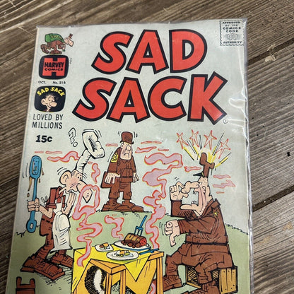 Harvey Comics Sad Sack No. 216 October 1970 Vintage Comic Book Collectible