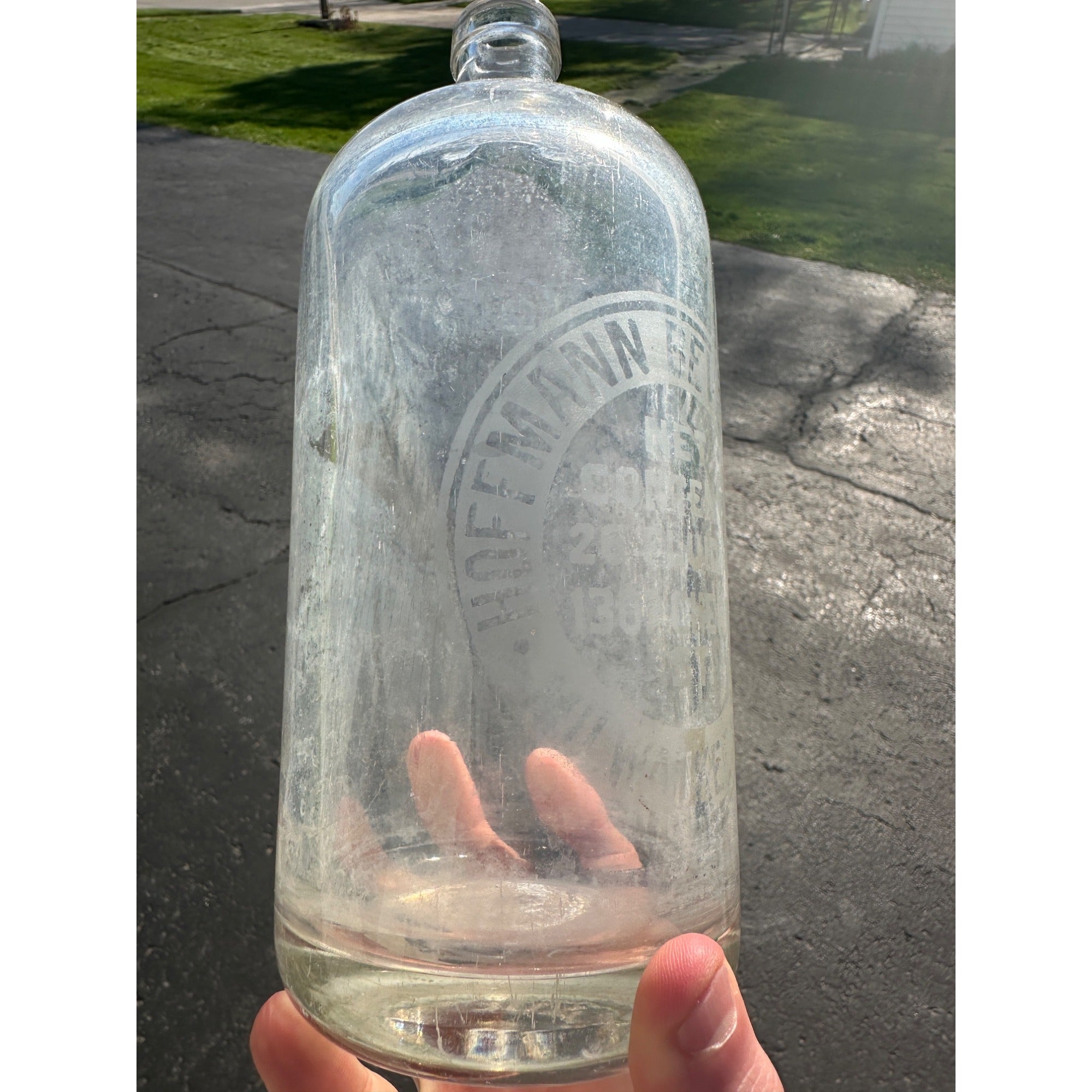 VINTAGE GLASS SELTZER BOTTLE HOFFMAN BEVERAGE MILWAUKEE WISCONSIN