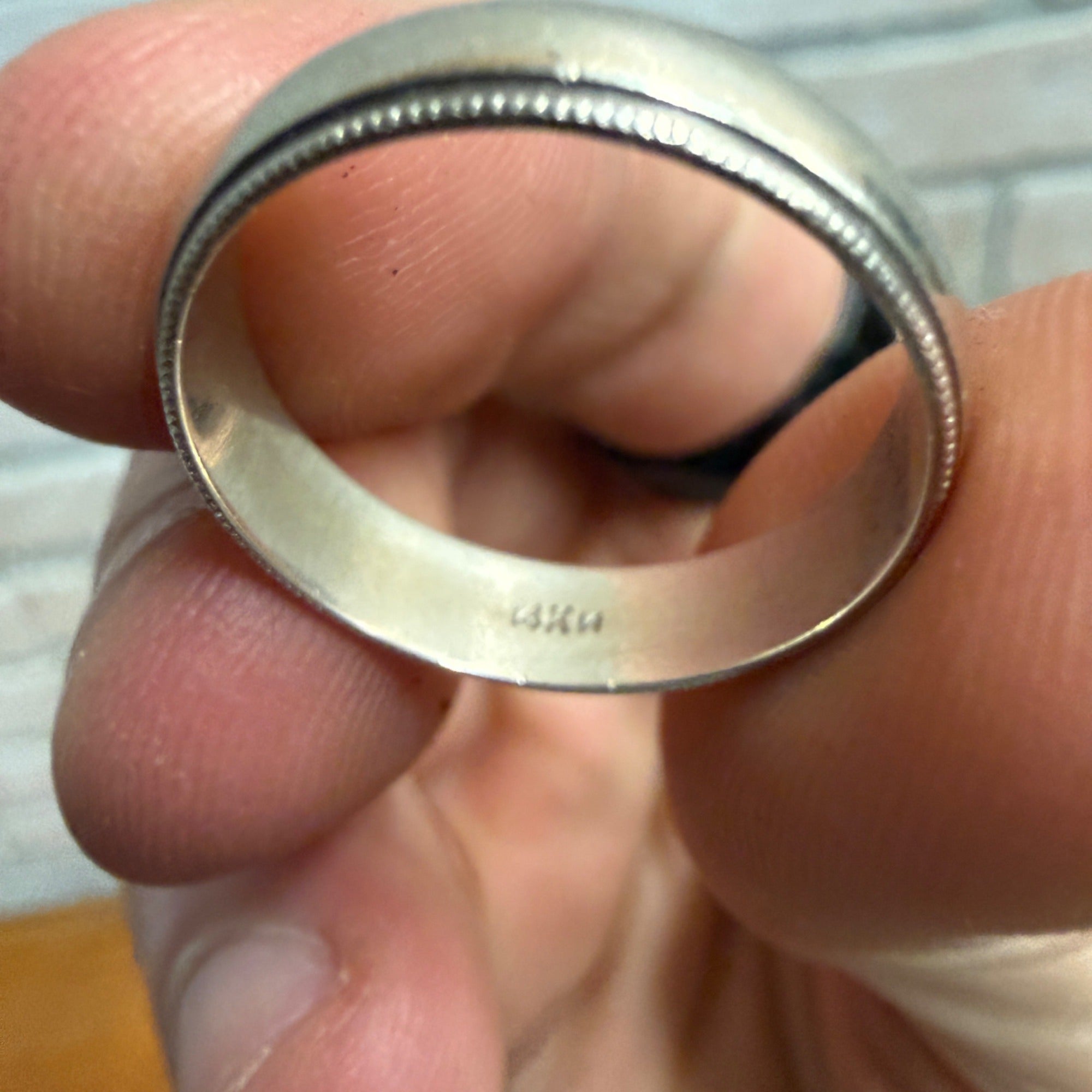 Vintage 14K Solid White Gold Wedding Band Ring Scrap - 4.46g Grams