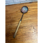 Vintage 1970s Hand Forged Copper Ladle Spoon 17.5" Folk Art