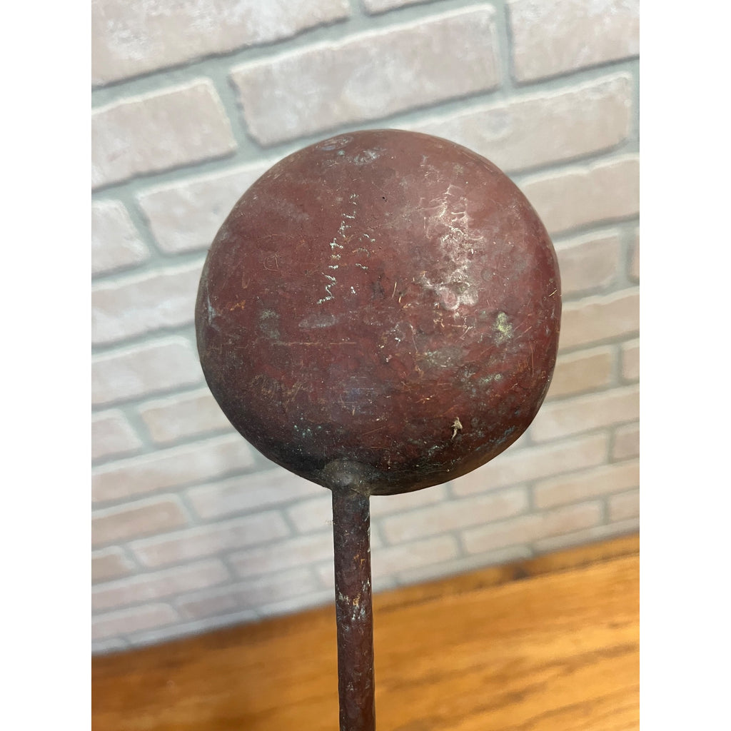 Vintage 1970s Hand Forged Copper Ladle Spoon 17.5" Folk Art