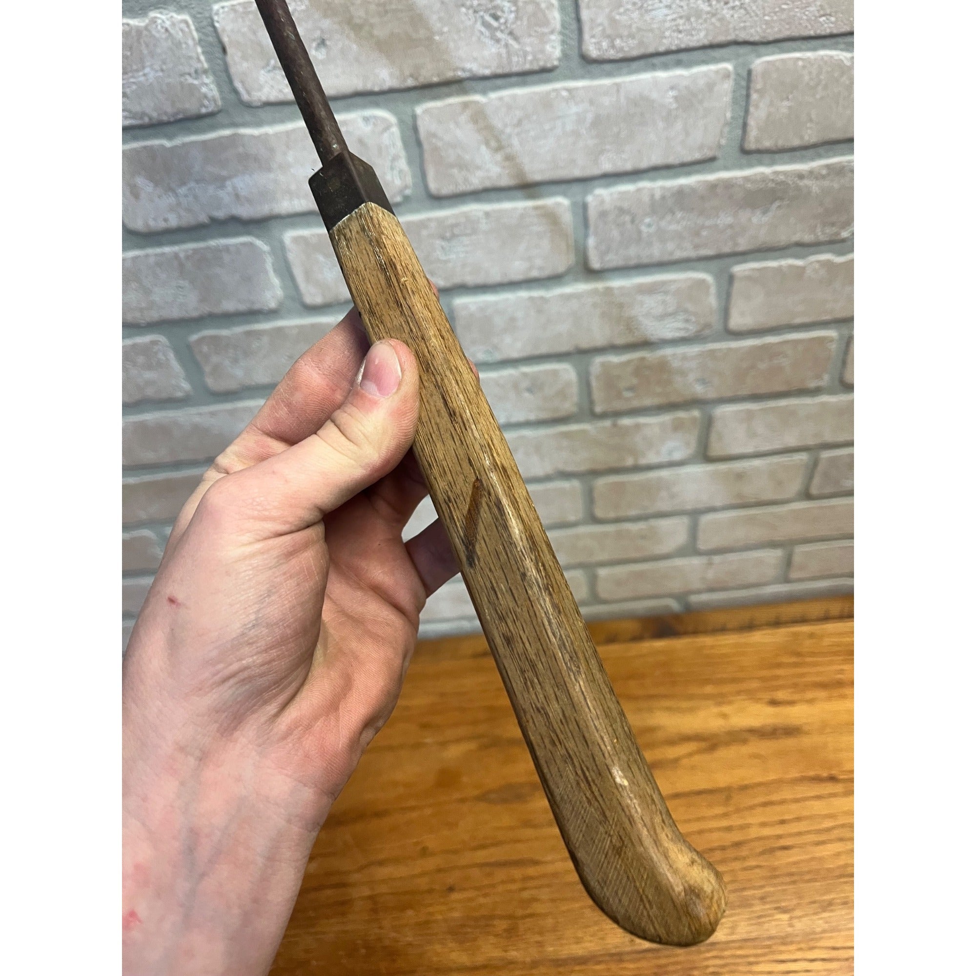 Vintage 1970s Hand Forged Copper Ladle Spoon 17.5" Folk Art