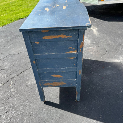 Antique Vintage Dresser Farmhouse Rustic Chippy Shabby Blue Paint