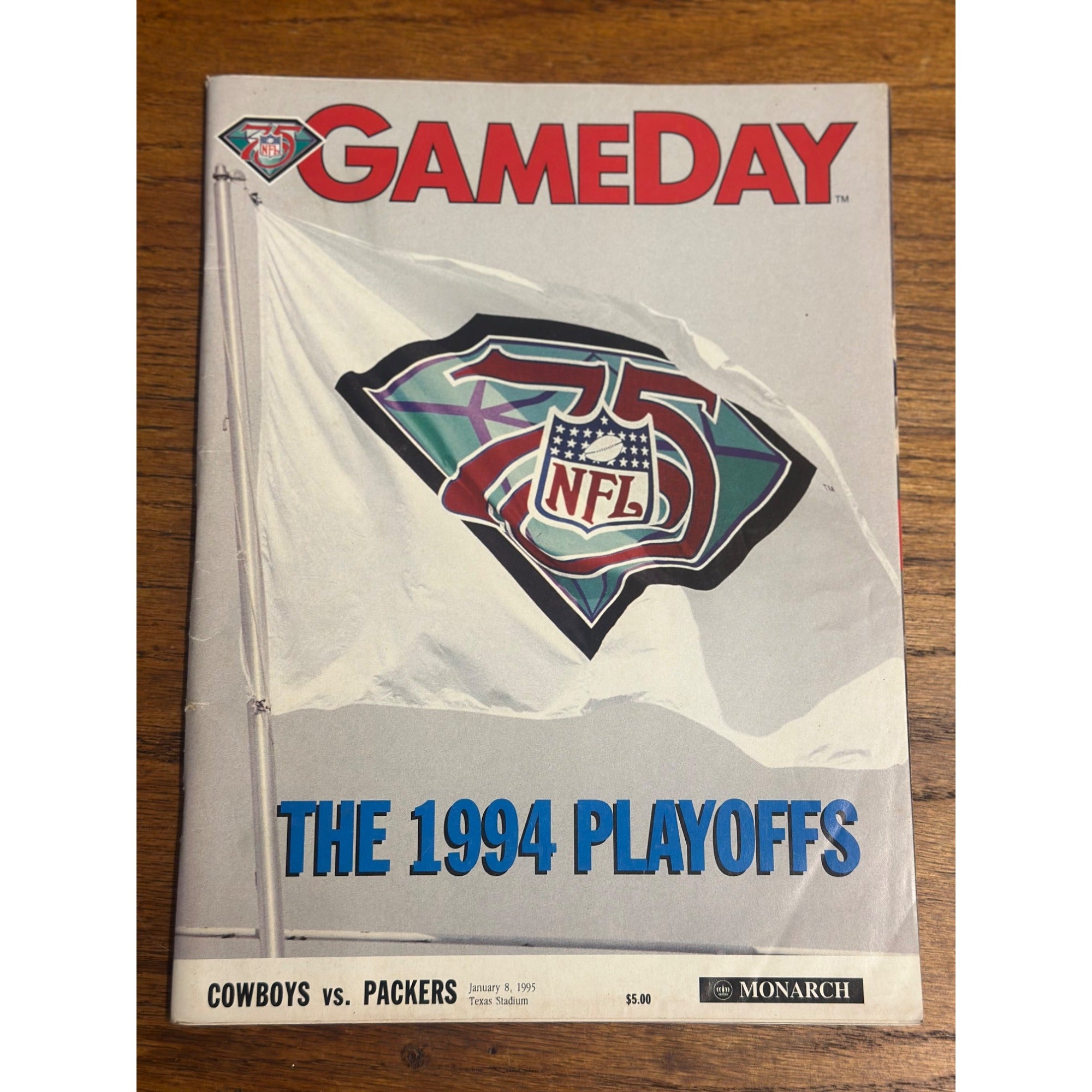 1995 Dallas Cowboys vs Green Bay Packers Gameday Program Press 1994 Playoffs