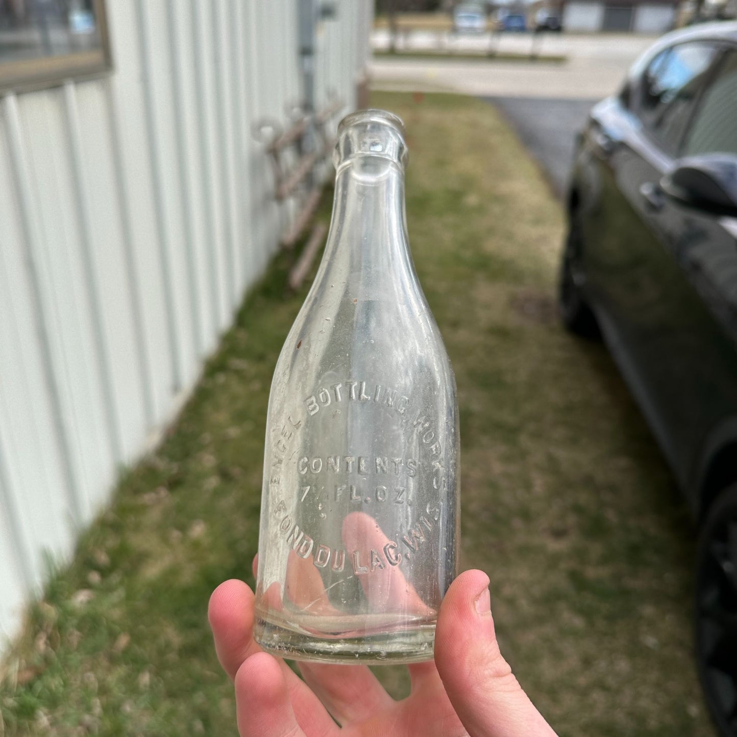 Vintage c1920s Engel Bottling Works Soda 7-1/2oz Glass Bottle Fond Du Lac Wis WI