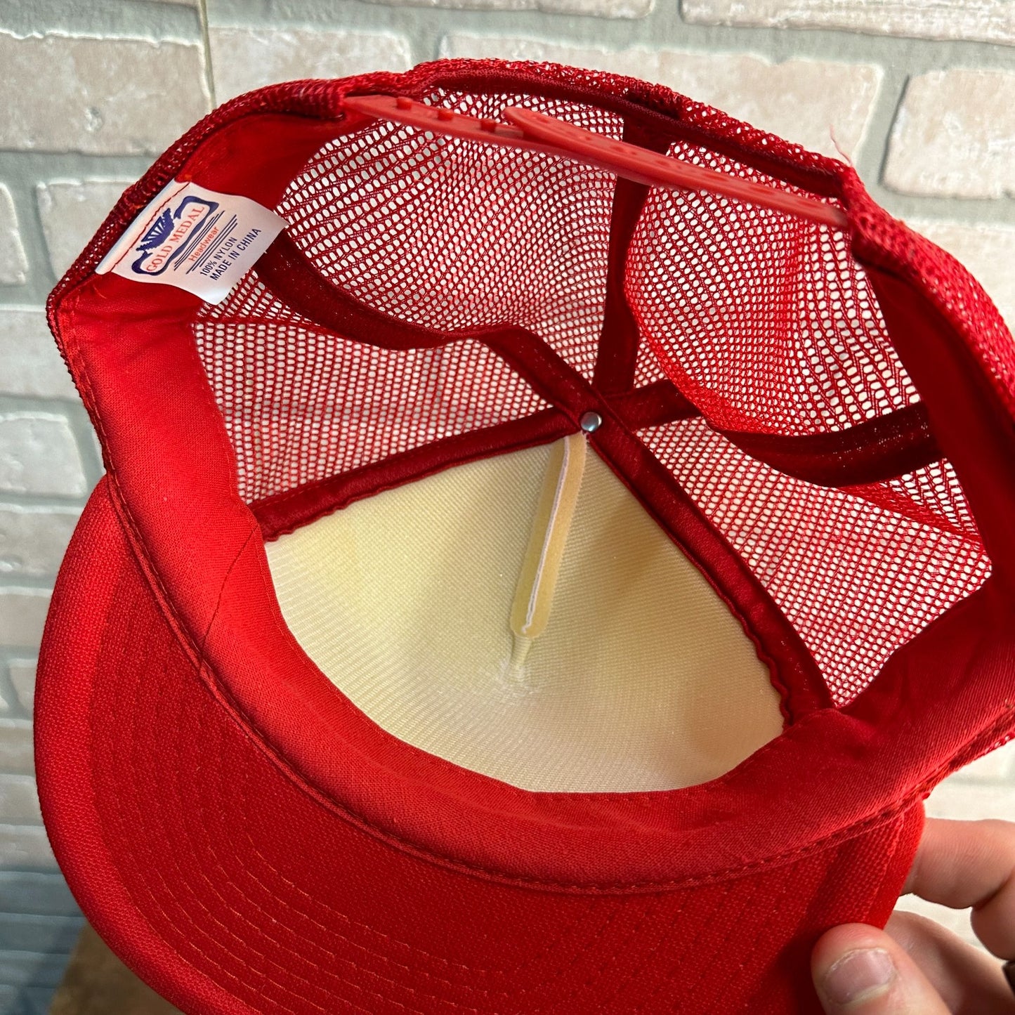 VINTAGE RED NEW YORK DAIRY FARM TOLIBIA CHEESE RETRO SNAPBACK HAT